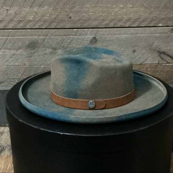 Goorin Bros The Dead Sea Fedora Hat Blue Tan NWT Size Large USA Made